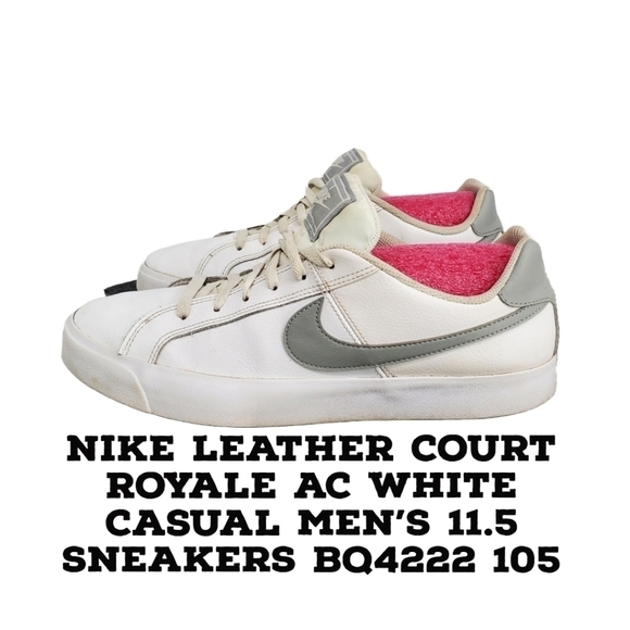 Nike Shoes Men 11.5 Leather Court Royale AC White Casual Sneakers BQ4222 105 - Picture 1 of 12